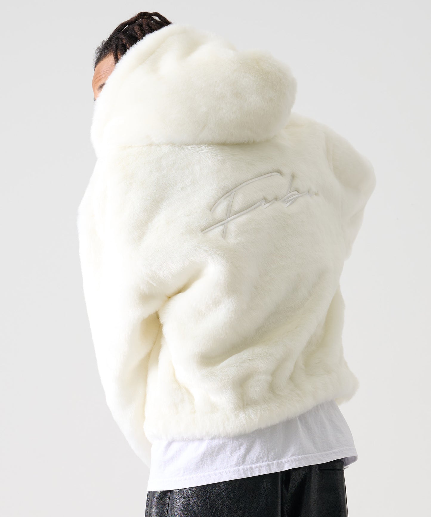 FAUX FAR HOODED JACKET/フェイクファー フード ジャケット【FAM-52311】