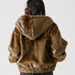 FAUX FAR HOODED JACKET/フェイクファー フード ジャケット【FAM-52311】