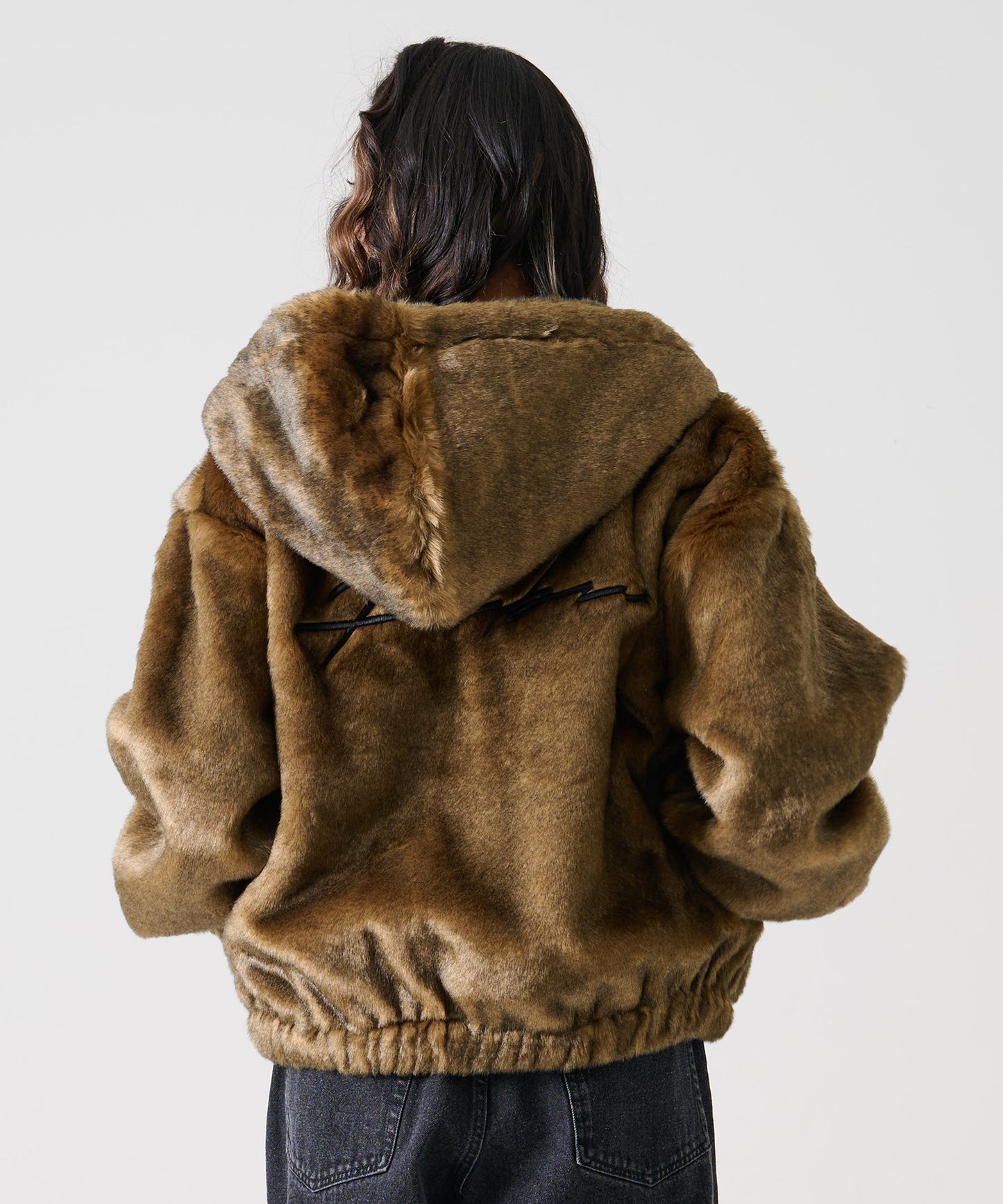 FAUX FAR HOODED JACKET/フェイクファー フード ジャケット【FAM-52311】