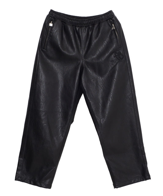 【Black Friday30%OFF】FAUX LEATHER TRACK PANTS/フェイクレザー トラックパンツ【FAM-52500】