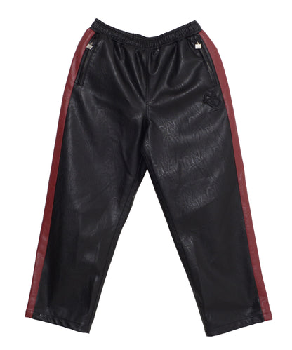 【Black Friday30%OFF】FAUX LEATHER TRACK PANTS/フェイクレザー トラックパンツ【FAM-52500】