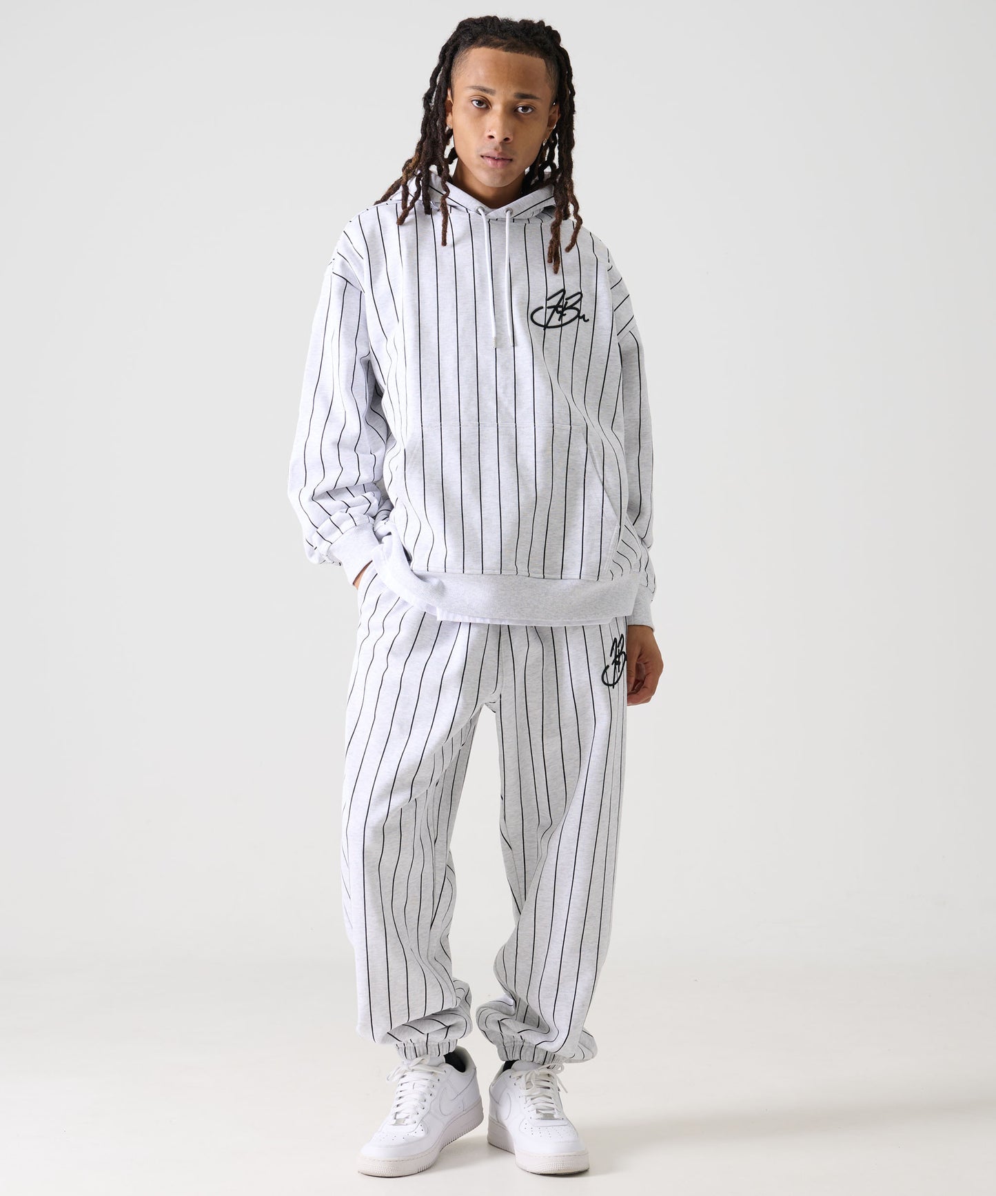 【Black Friday30%OFF】STRIPE SWEAT PANTS/スタッズ デニム パンツ ワイド 【FAM-52503】
