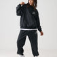 【Black Friday30%OFF】STRIPE SWEAT PANTS/スタッズ デニム パンツ ワイド 【FAM-52503】