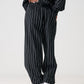 【Black Friday30%OFF】STRIPE SWEAT PANTS/スタッズ デニム パンツ ワイド 【FAM-52503】