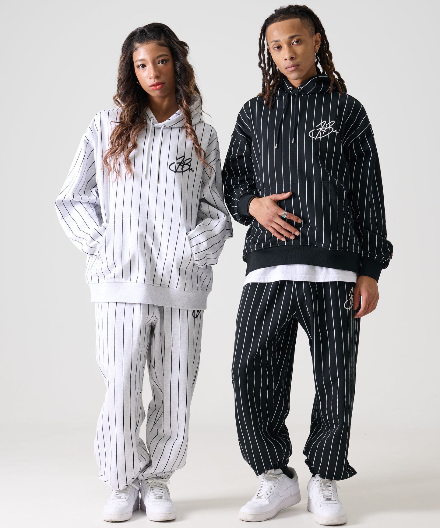 【Black Friday30%OFF】STRIPE SWEAT PANTS/スタッズ デニム パンツ ワイド 【FAM-52503】