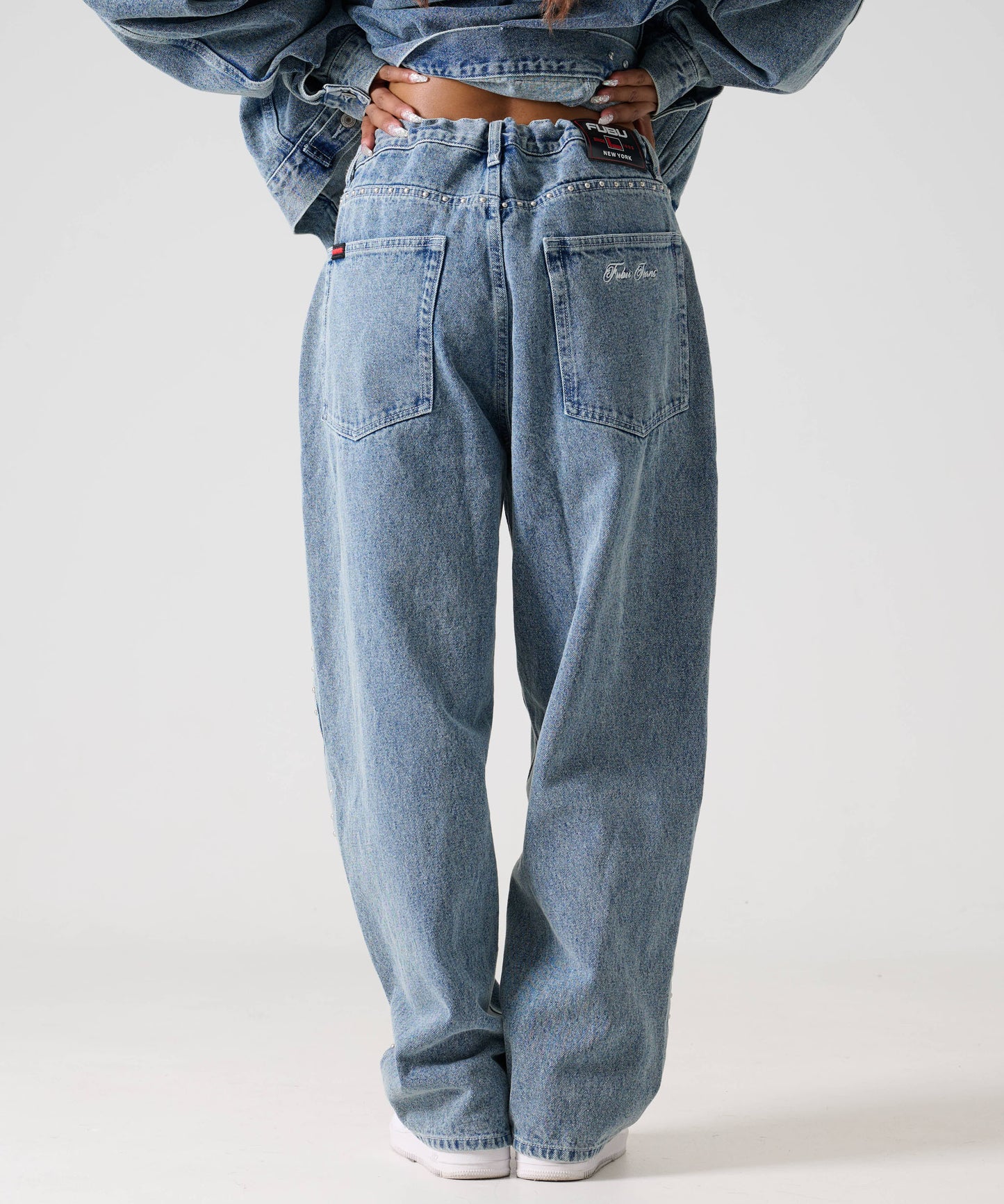 【Black Friday30%OFF】STUDS DENIM PANTS/ストライプ スウェットパンツ 【FAM-52507】