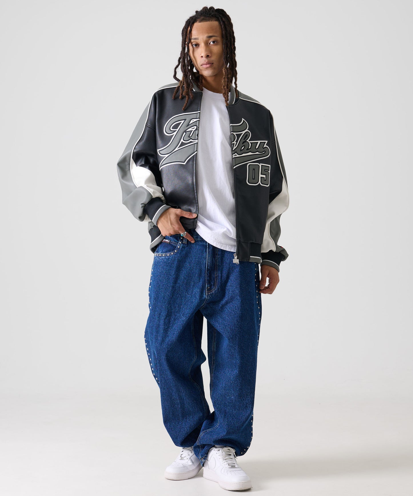 【Black Friday30%OFF】STUDS DENIM PANTS/ストライプ スウェットパンツ 【FAM-52507】