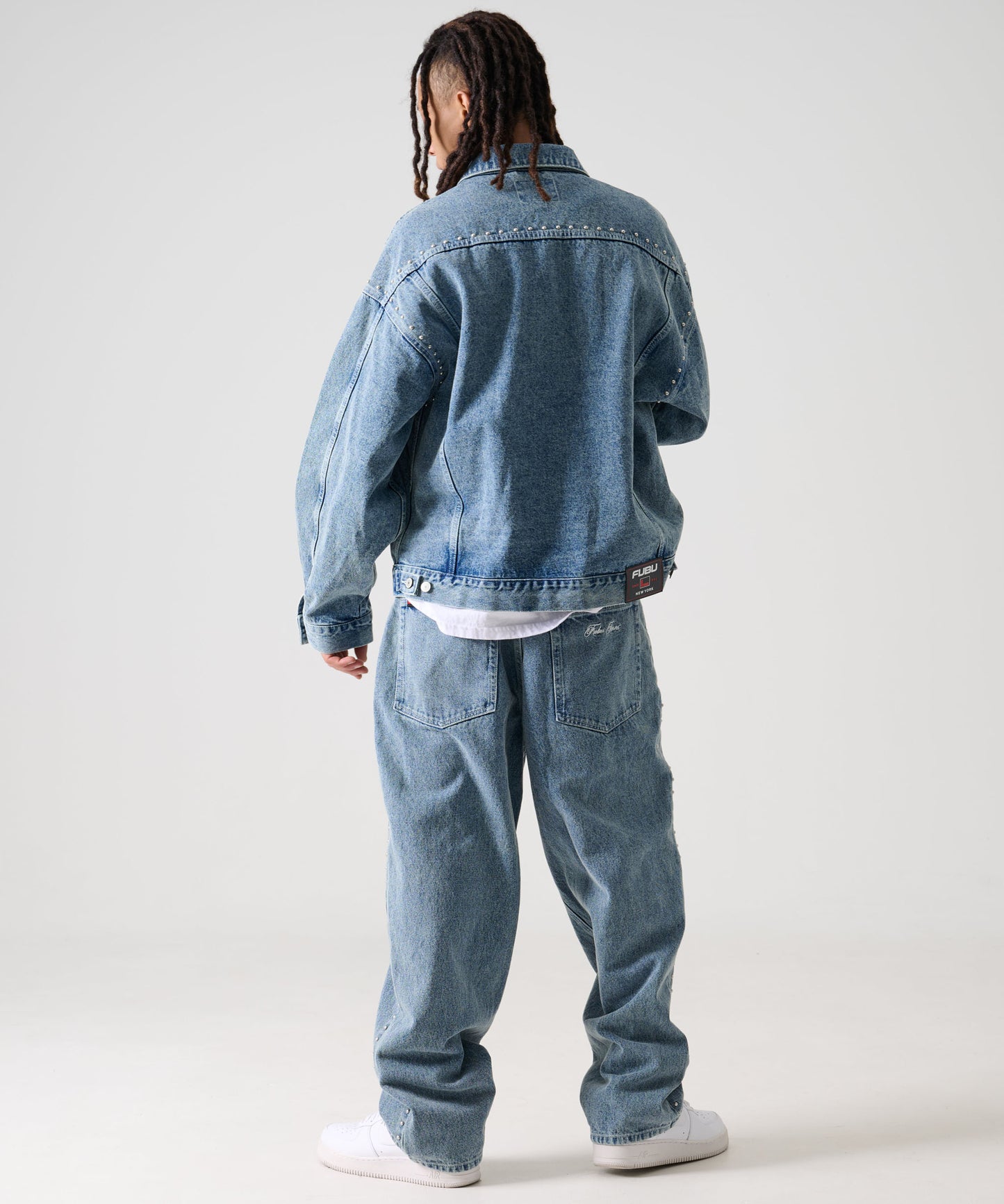 【Black Friday30%OFF】STUDS DENIM PANTS/ストライプ スウェットパンツ 【FAM-52507】