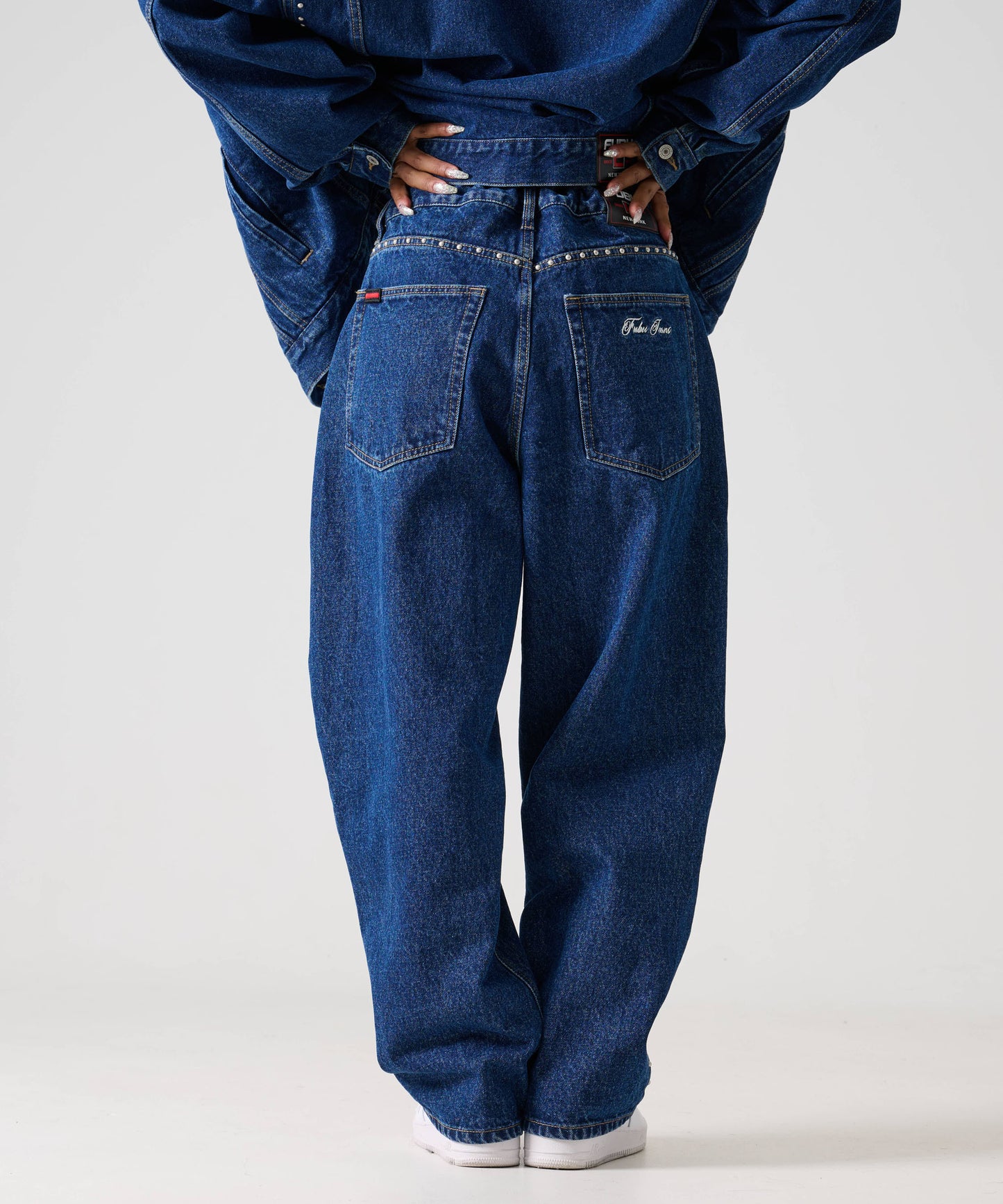 【Black Friday30%OFF】STUDS DENIM PANTS/ストライプ スウェットパンツ 【FAM-52507】