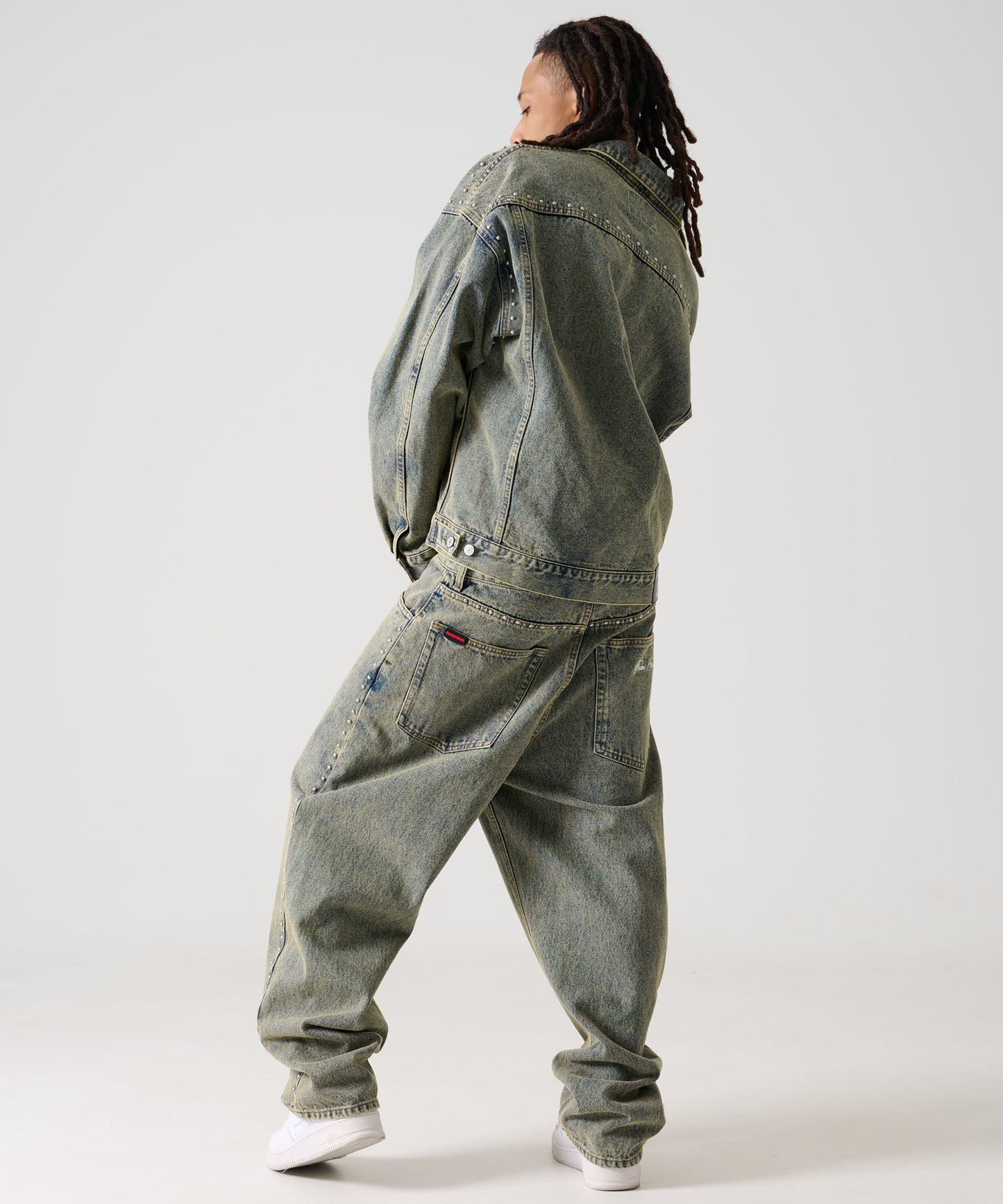 【Black Friday30%OFF】STUDS DENIM PANTS/ストライプ スウェットパンツ 【FAM-52507】