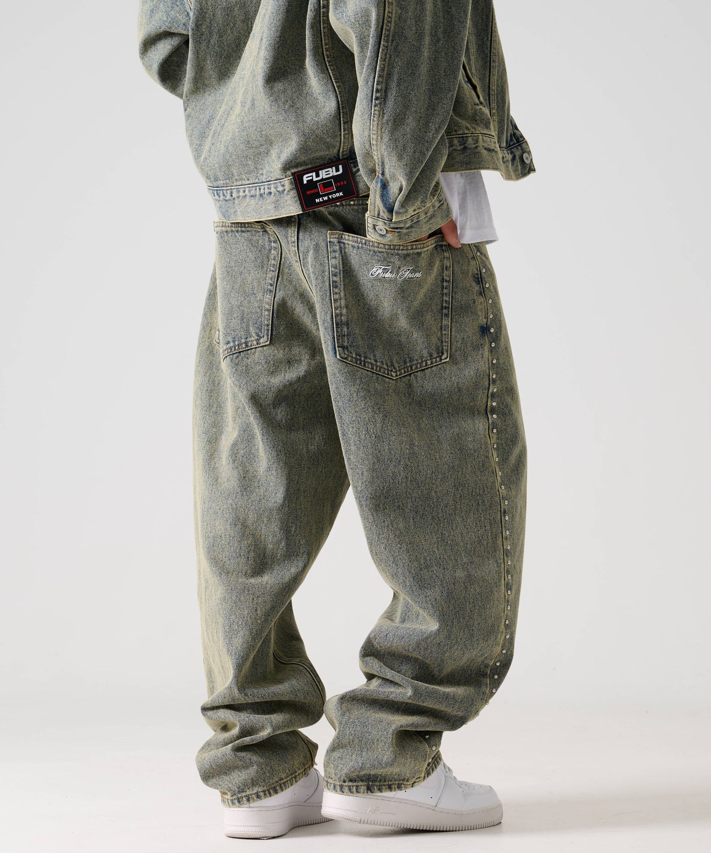 【Black Friday30%OFF】STUDS DENIM PANTS/ストライプ スウェットパンツ 【FAM-52507】