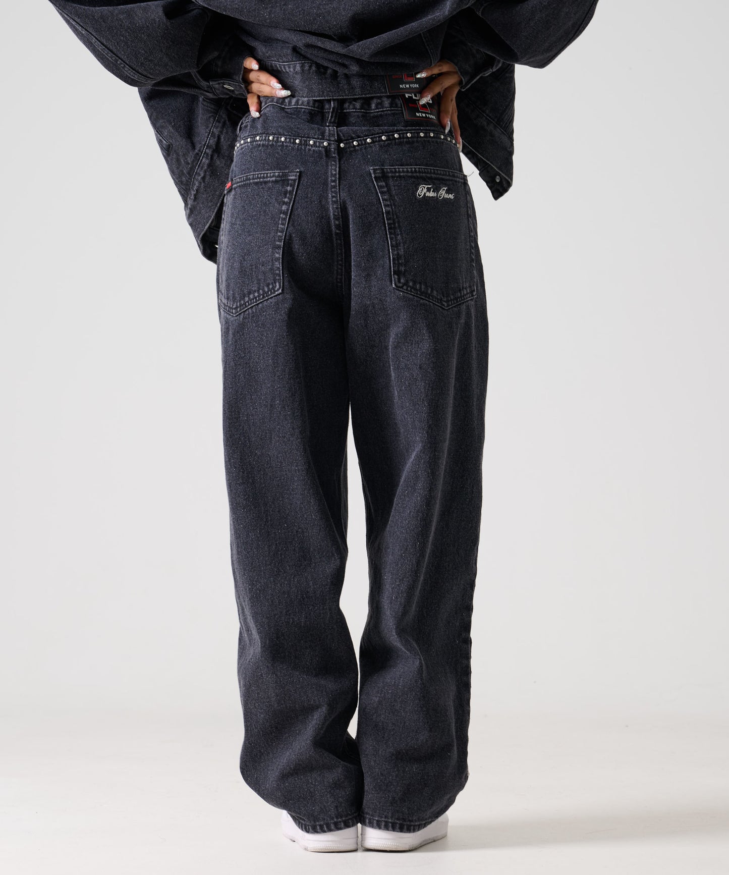 【Black Friday30%OFF】STUDS DENIM PANTS/ストライプ スウェットパンツ 【FAM-52507】