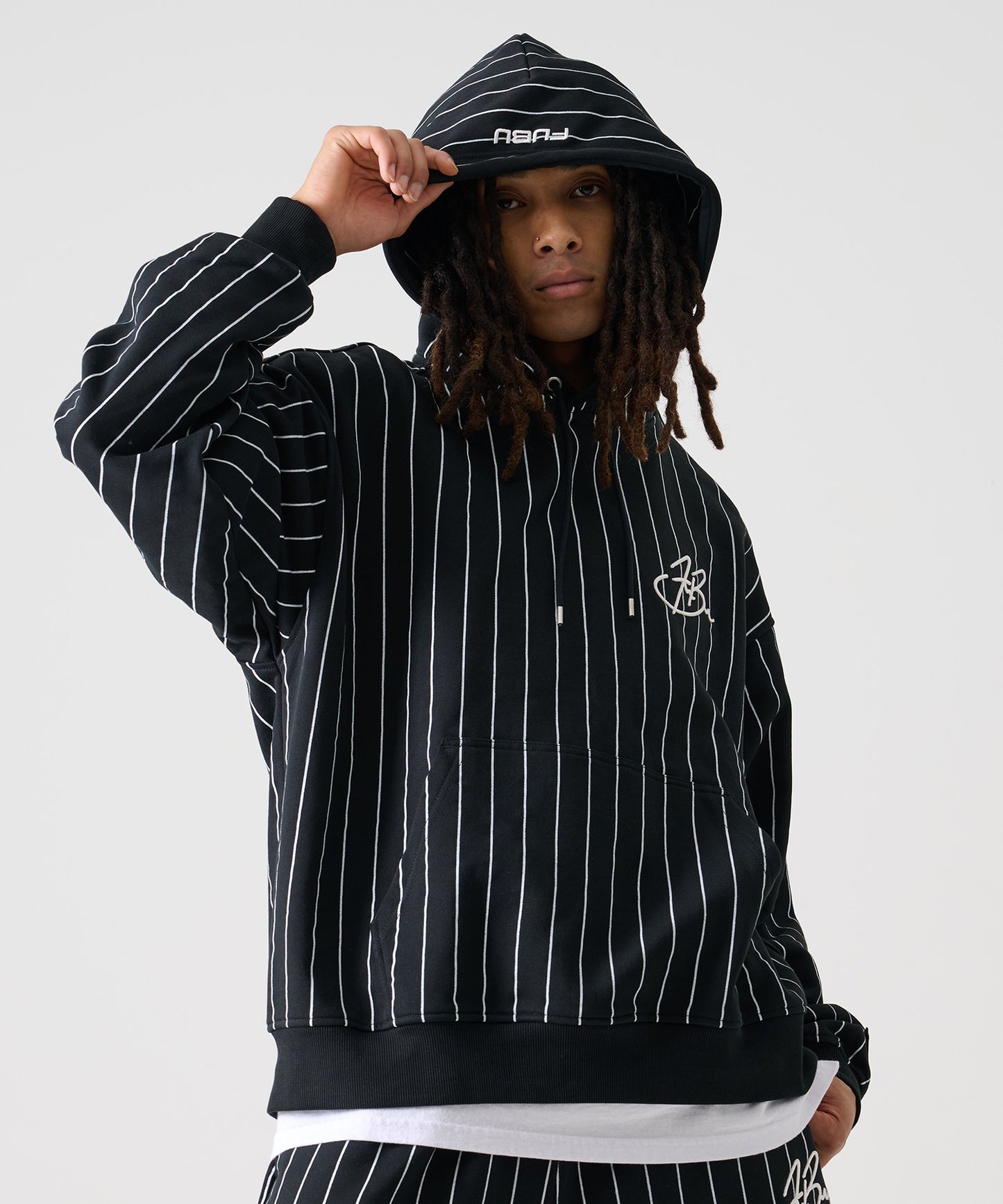 【Black Friday30%OFF】STRIPE SWEAT HODIE/ストライプ スウェットパーカー 【FAM-52703】