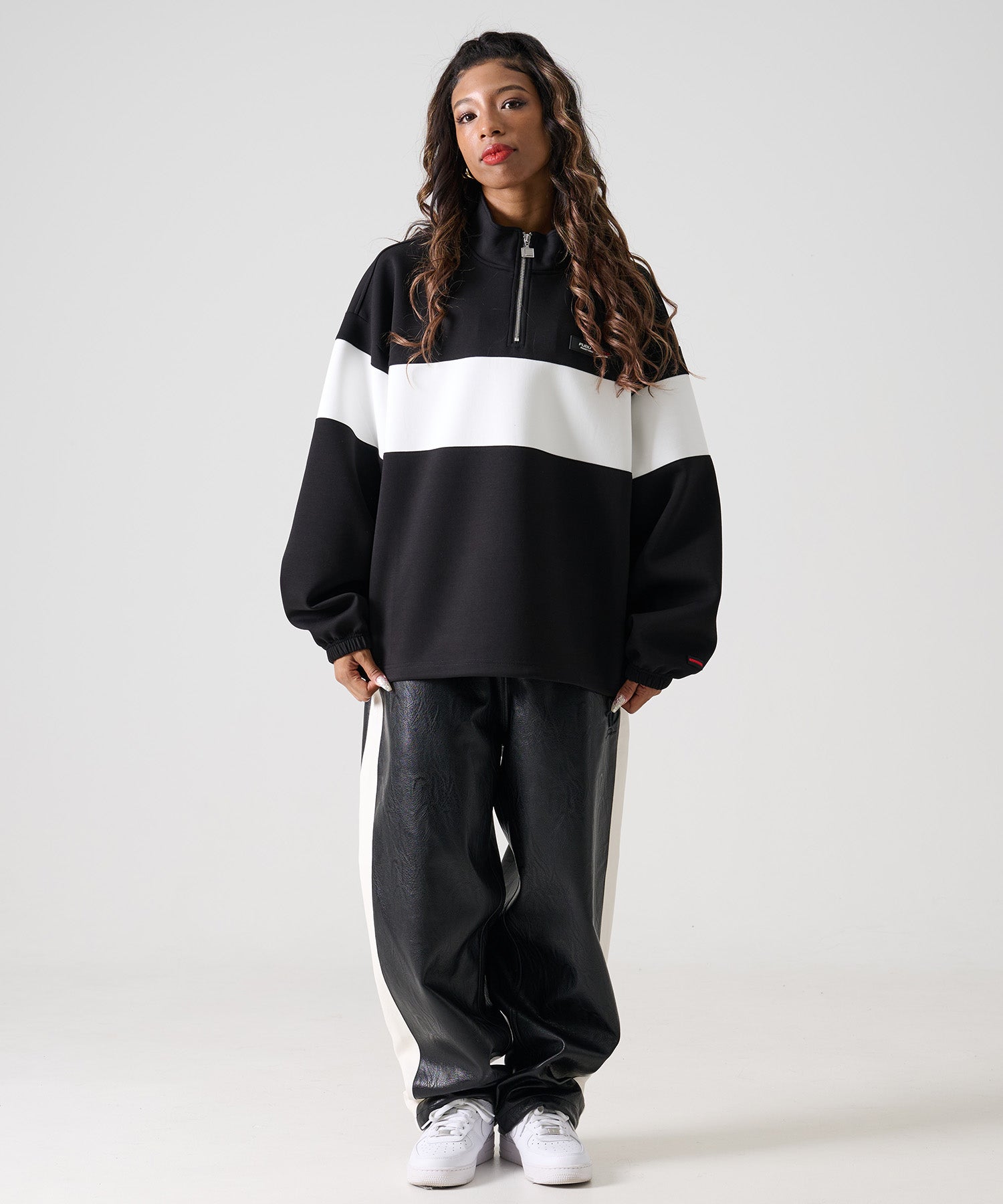店舗用品 hoopu FUBU フブ テック ハーフ ジップ トレーナー 。FUBUはアメリカの代表的