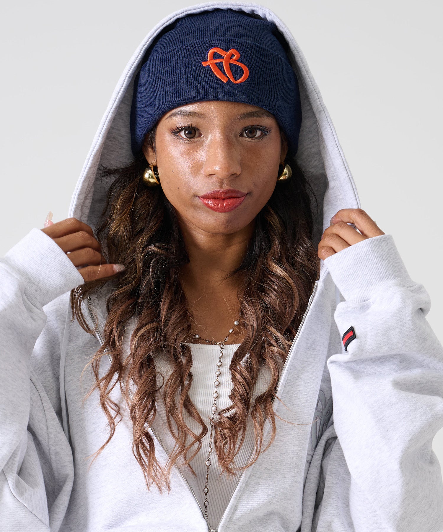 FUBU フブ FBロゴ ニット帽 。FUBUはアメリカの代表的なHIPHOP FASHION