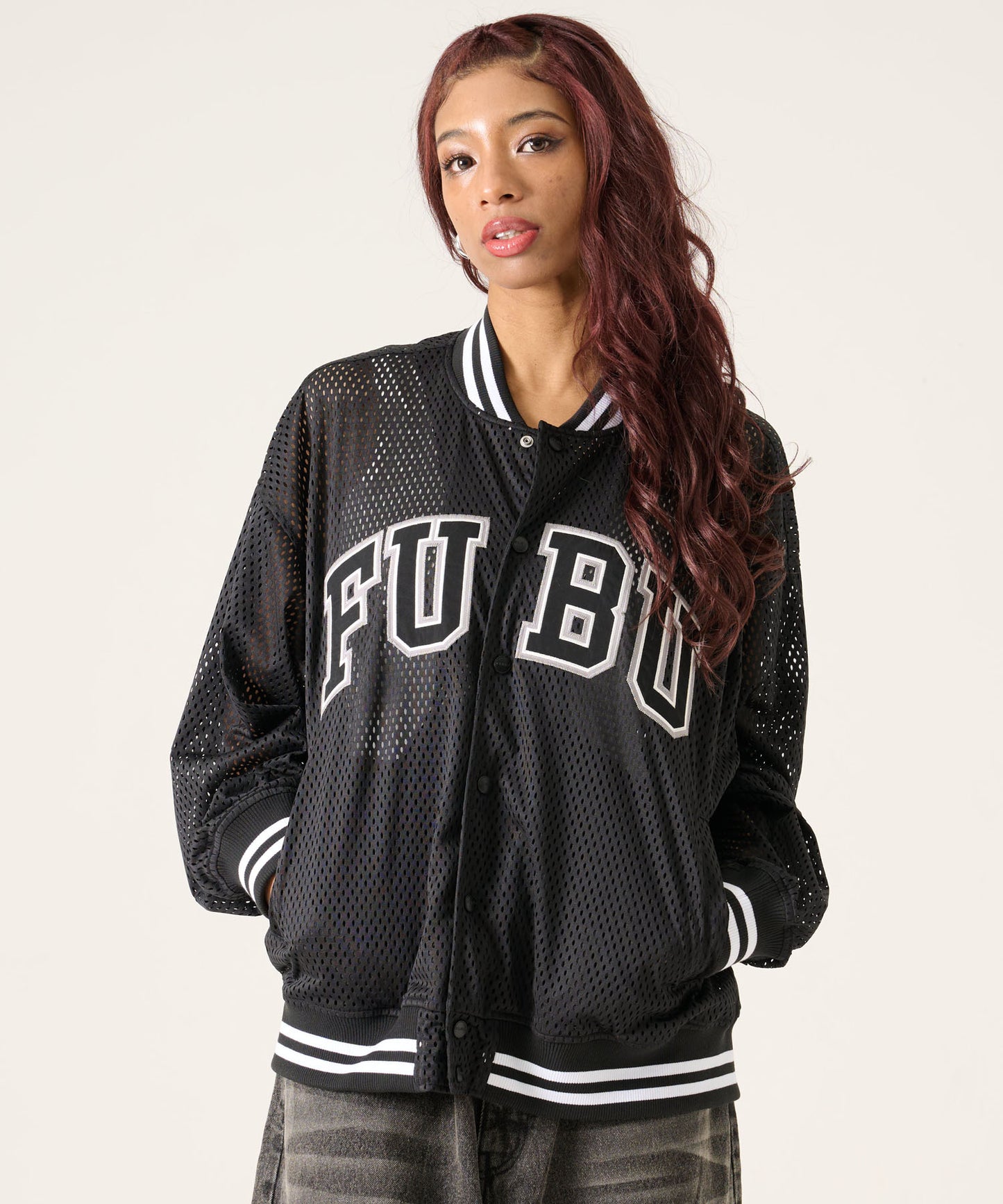 【NEW】MESH VARSITY JACKET/メッシュ バーシティ ジャケット【FAM-61302】