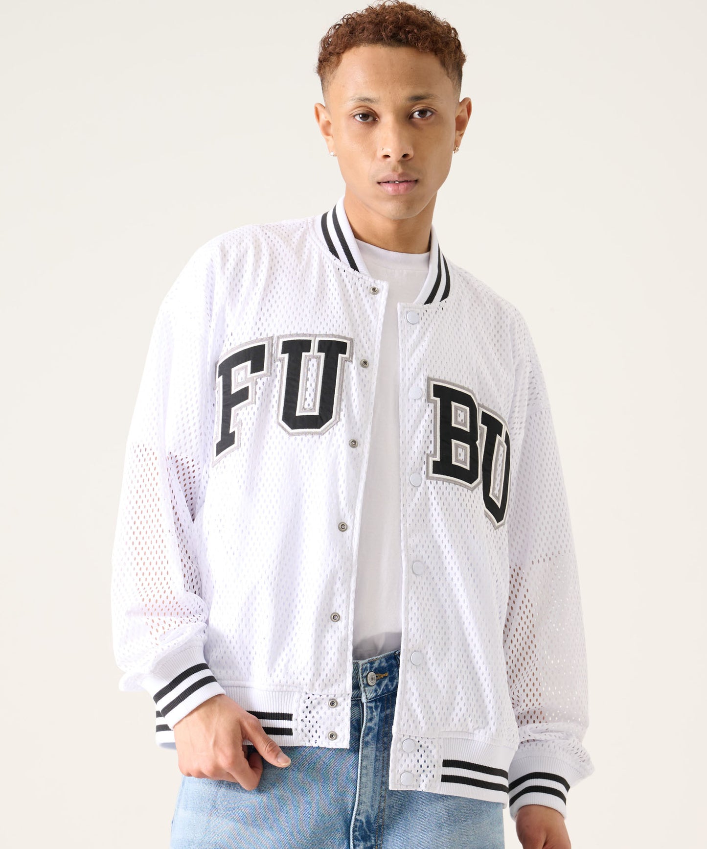 【NEW】MESH VARSITY JACKET/メッシュ バーシティ ジャケット【FAM-61302】