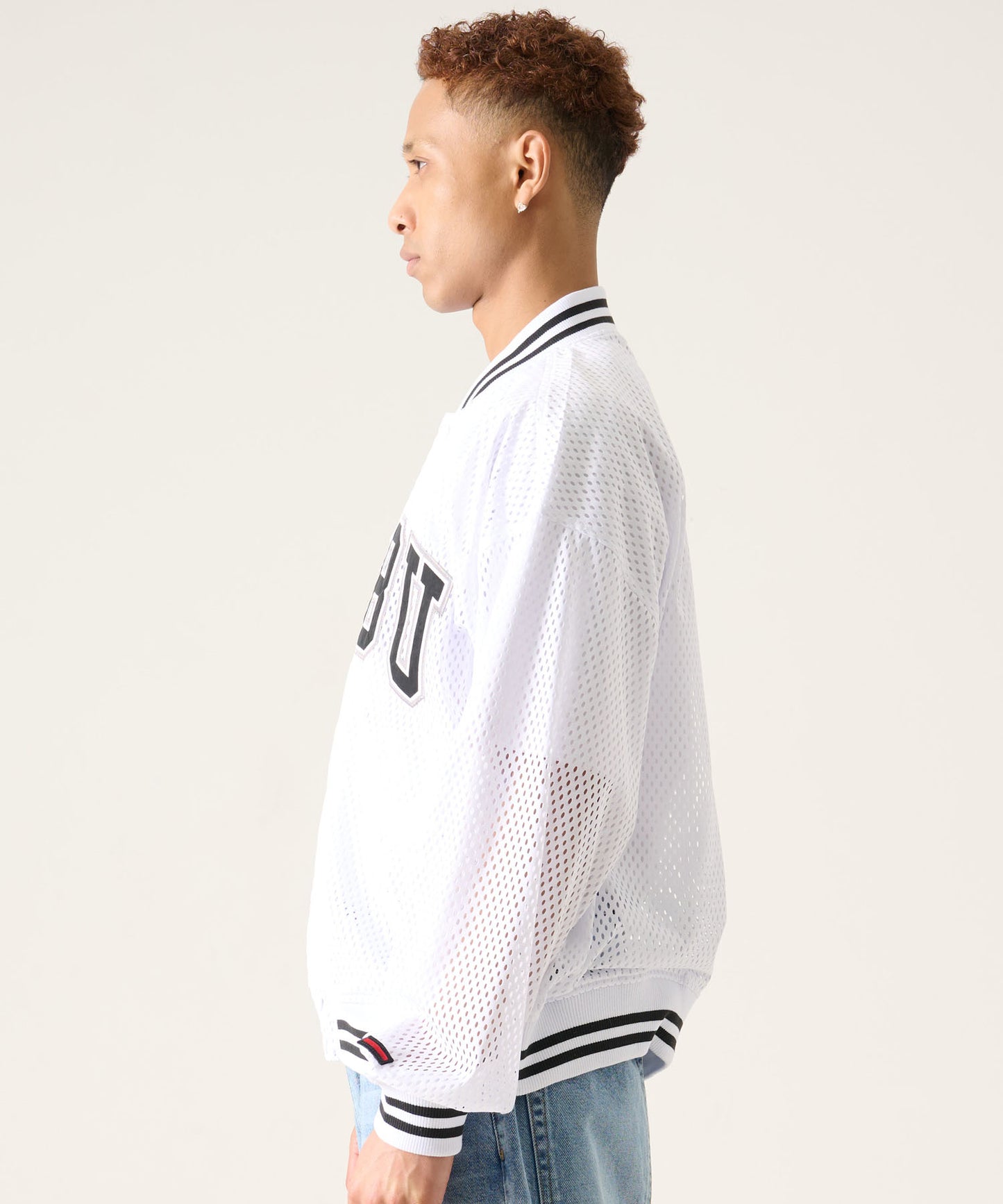 【NEW】MESH VARSITY JACKET/メッシュ バーシティ ジャケット【FAM-61302】