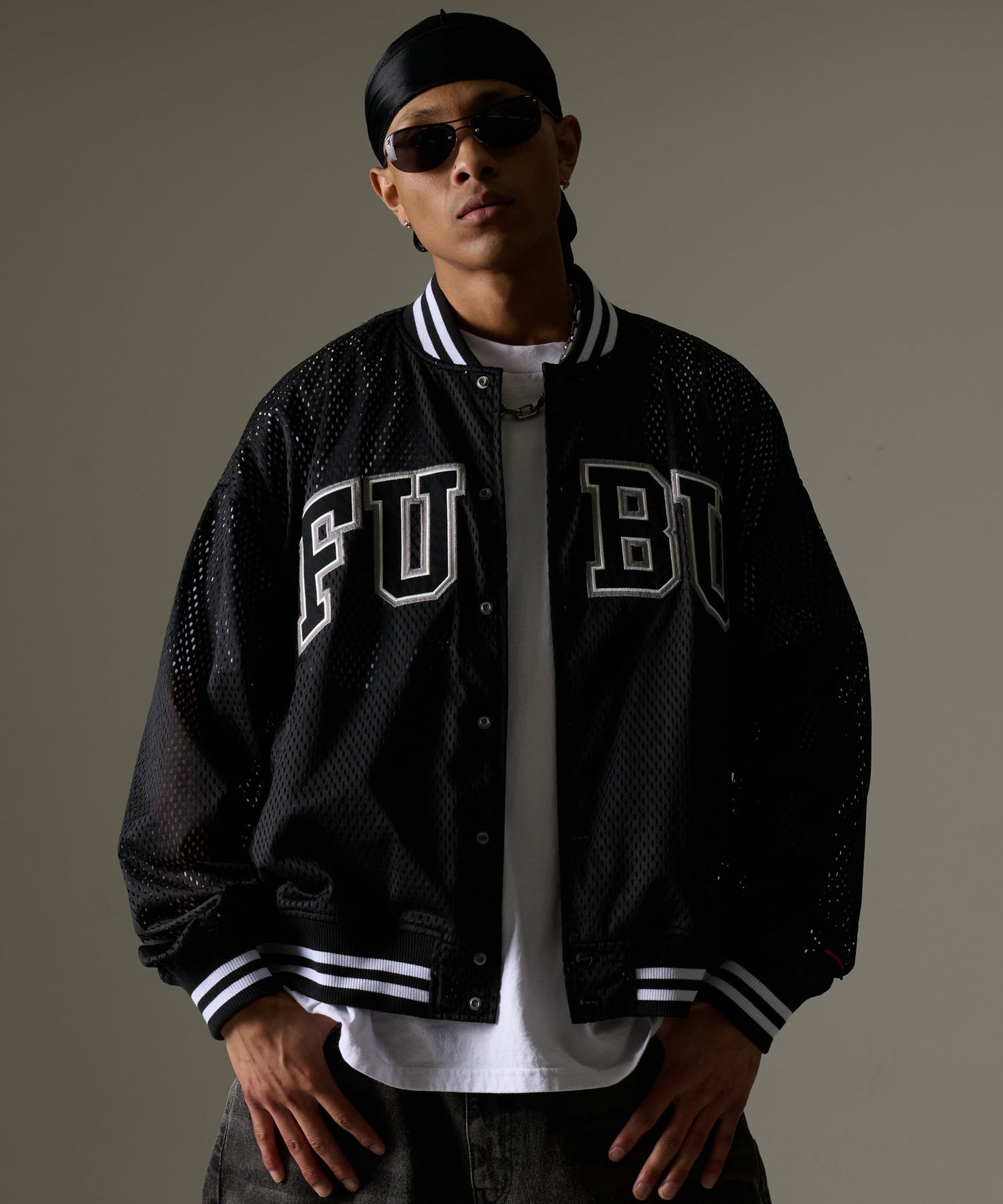 【NEW】MESH VARSITY JACKET/メッシュ バーシティ ジャケット【FAM-61302】