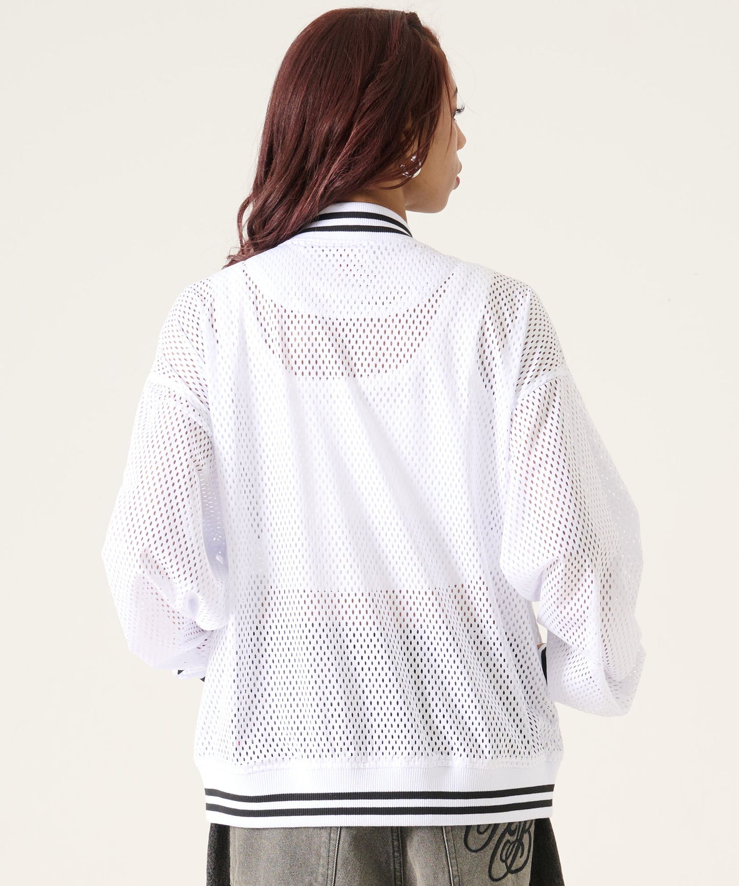 【NEW】MESH VARSITY JACKET/メッシュ バーシティ ジャケット【FAM-61302】