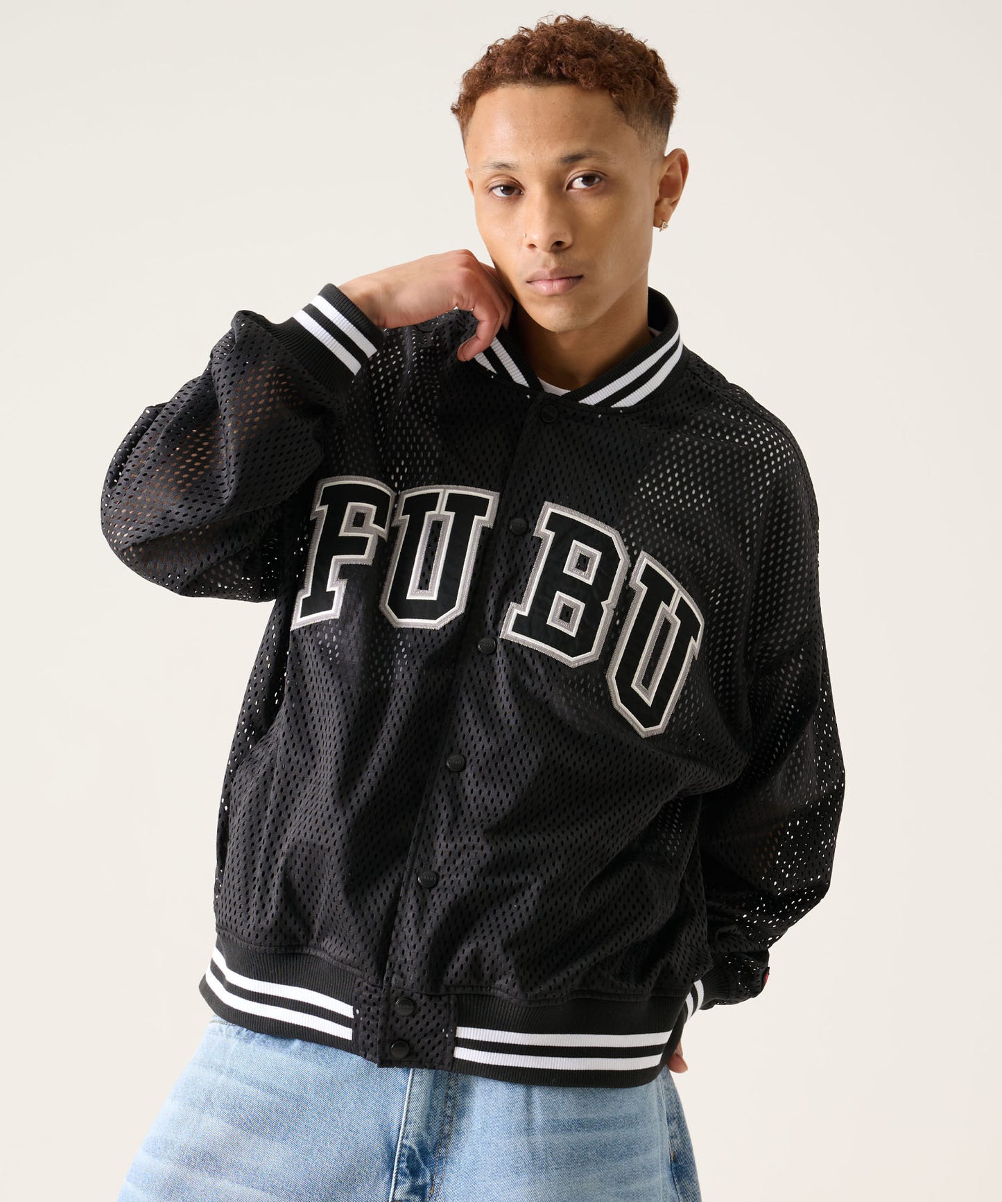 【NEW】MESH VARSITY JACKET/メッシュ バーシティ ジャケット【FAM-61302】