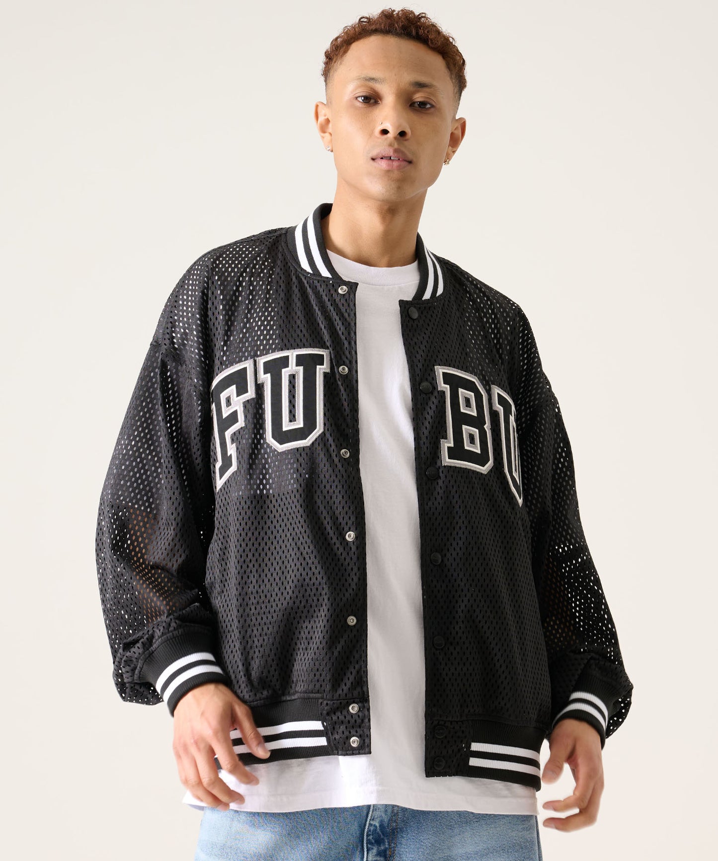 【NEW】MESH VARSITY JACKET/メッシュ バーシティ ジャケット【FAM-61302】