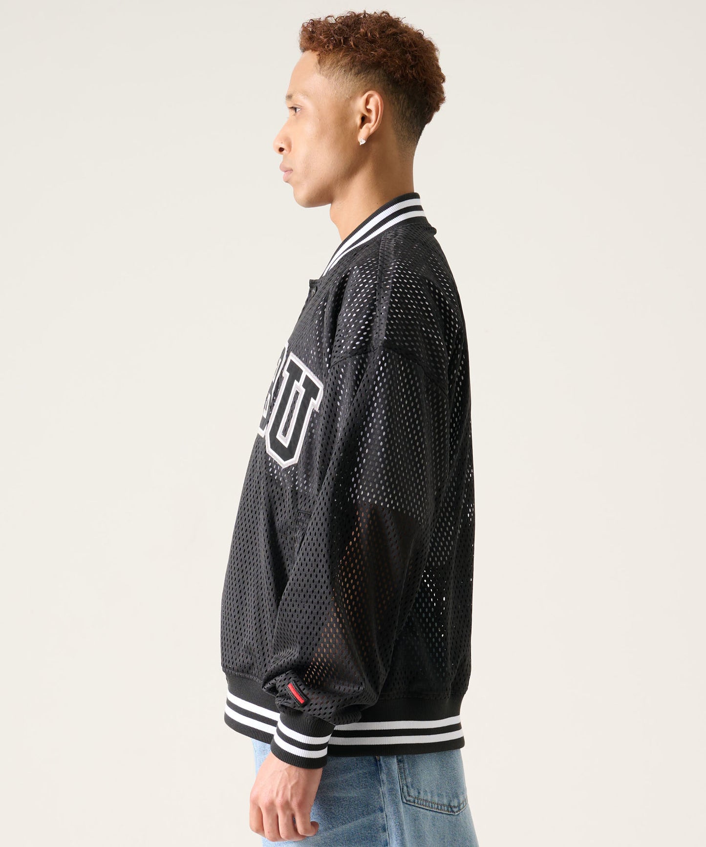 【NEW】MESH VARSITY JACKET/メッシュ バーシティ ジャケット【FAM-61302】