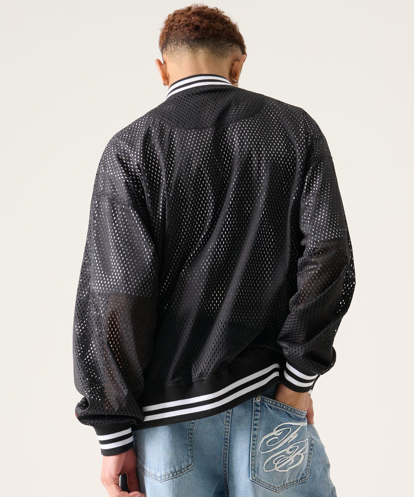 【NEW】MESH VARSITY JACKET/メッシュ バーシティ ジャケット【FAM-61302】