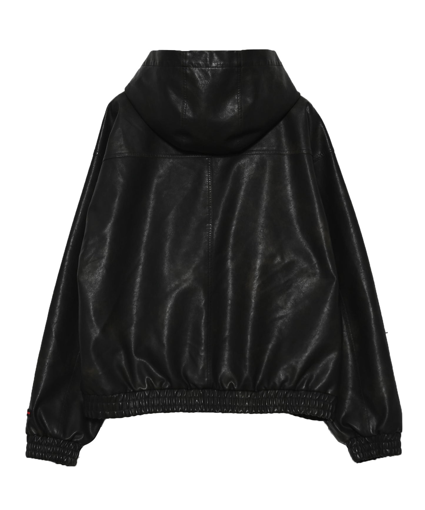 【NEW】FAUX LEATHER SHORT HOODED JACKET/フェイクレザー ショートフード付きジャケット【FAM-61303】