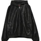 FAUX LEATHER SHORT HOODED JACKET/フェイクレザー ショートフード付きジャケット【FAM-61303】