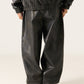 【NEW】FAUX LEATHER BUGGY PANTS/フェイクレザー バギーパンツ【FAM-61502】