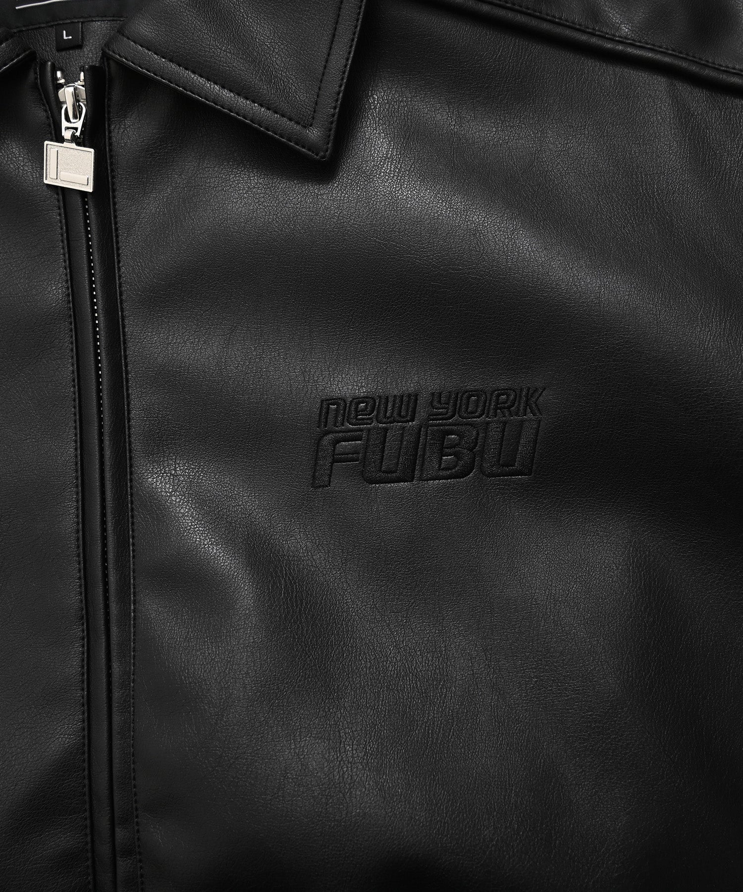 FUBU フブ レーシングモチーフのフェイクレザージャケット。FUBUは