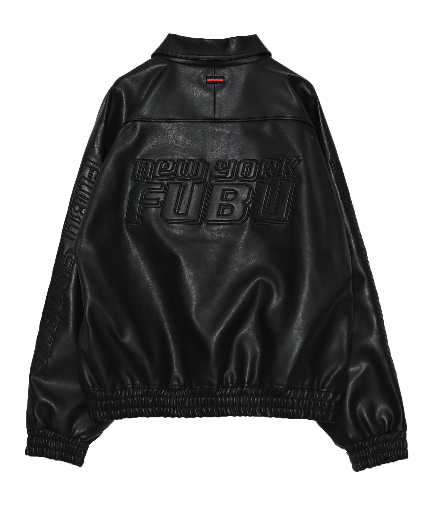 FUBU フブ レーシングモチーフのフェイクレザージャケット。FUBUは