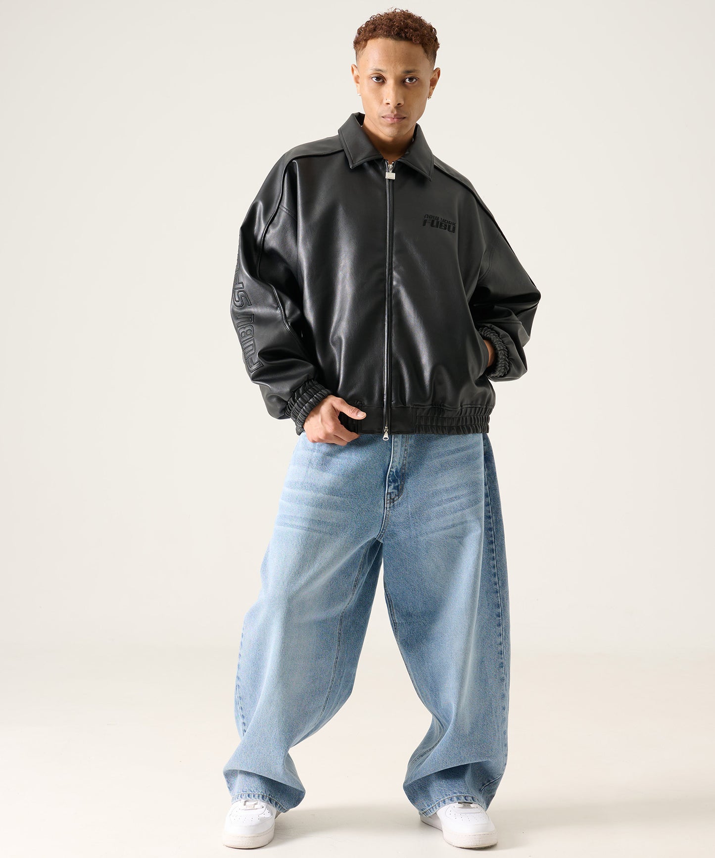 【NEW】FAUX LEATHER JACKET/フェイクレザージャケット【FAM-61304】