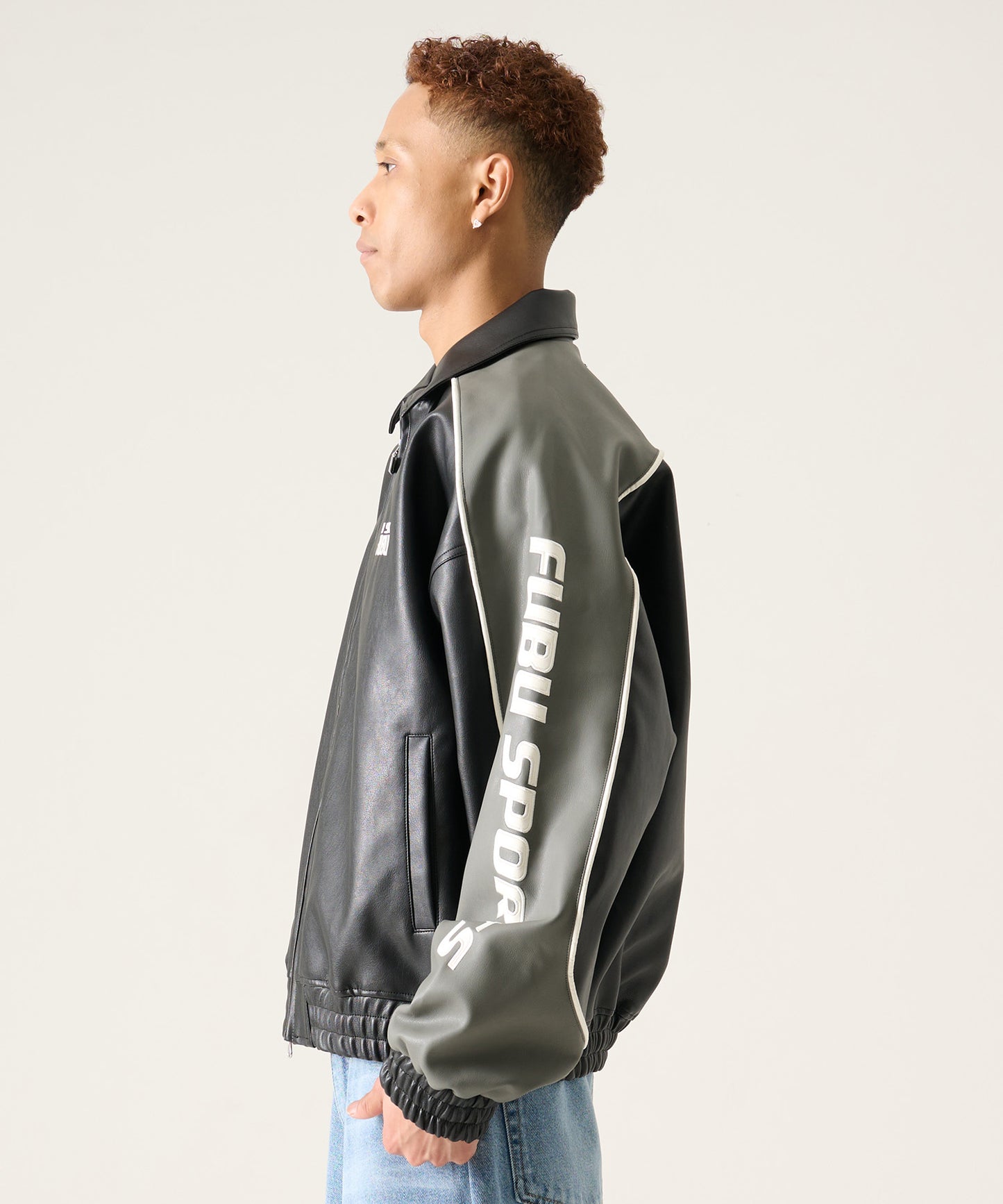 【NEW】FAUX LEATHER JACKET/フェイクレザージャケット【FAM-61304】