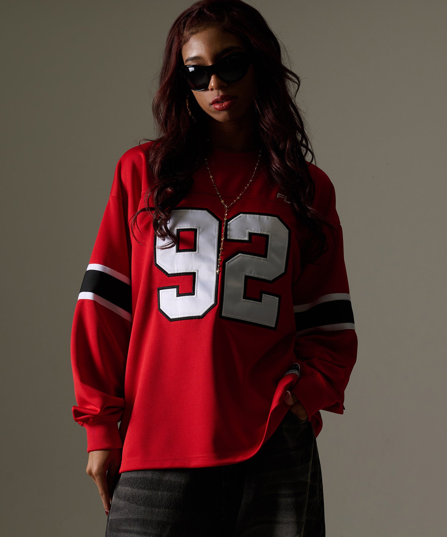 FUBU フブ フットボールシャツ。FUBUはアメリカの代表的なHIPHOP