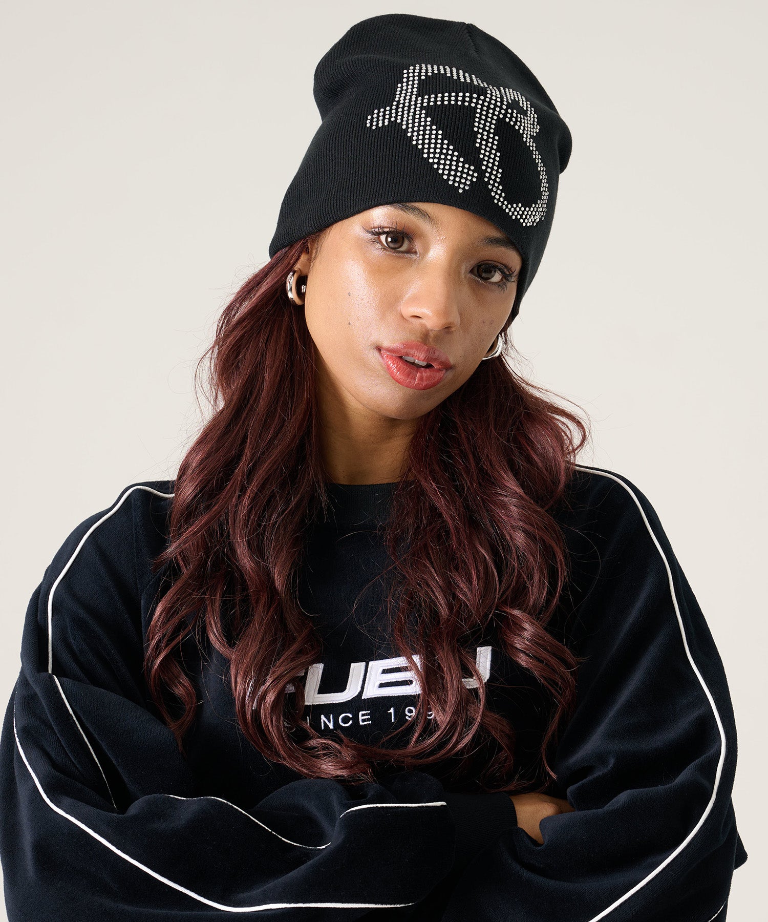 FUBU フブ ラインストーン付きビーニー。FUBUはアメリカの代表的な