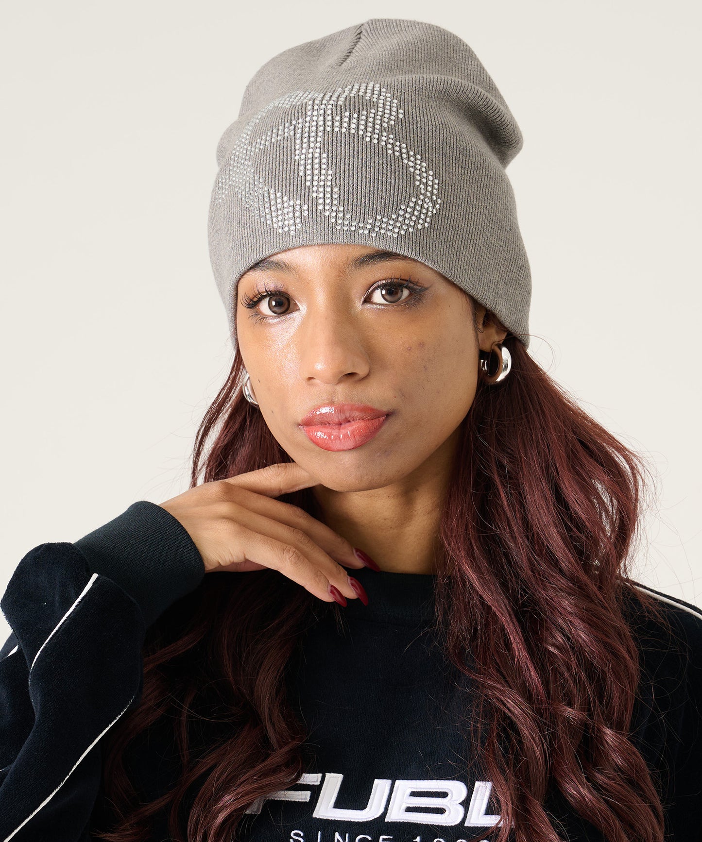 RHINESTONE BEANIE/ラインストーンビーニー【FAM-61904】