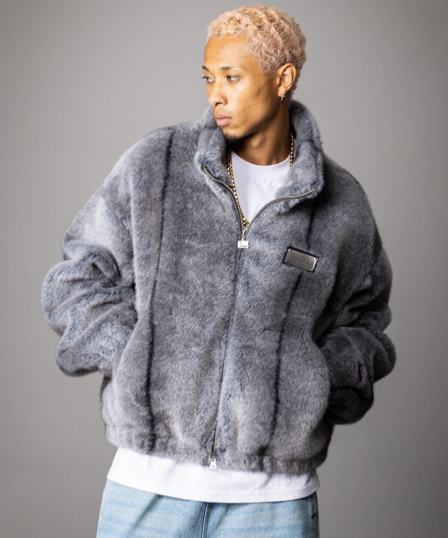 FAUX FUR STAND JACKET/フェイクファースタンドジャケット【FAM-62307