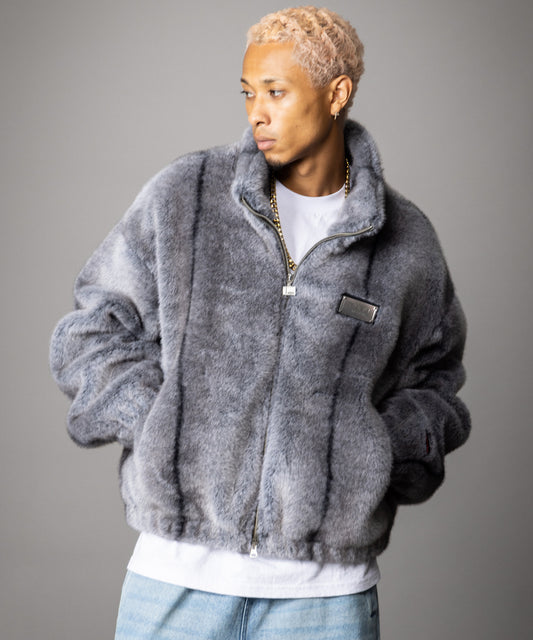 【NEW】FAUX FUR STAND JACKET/フェイクファースタンドジャケット【FAM-62307】