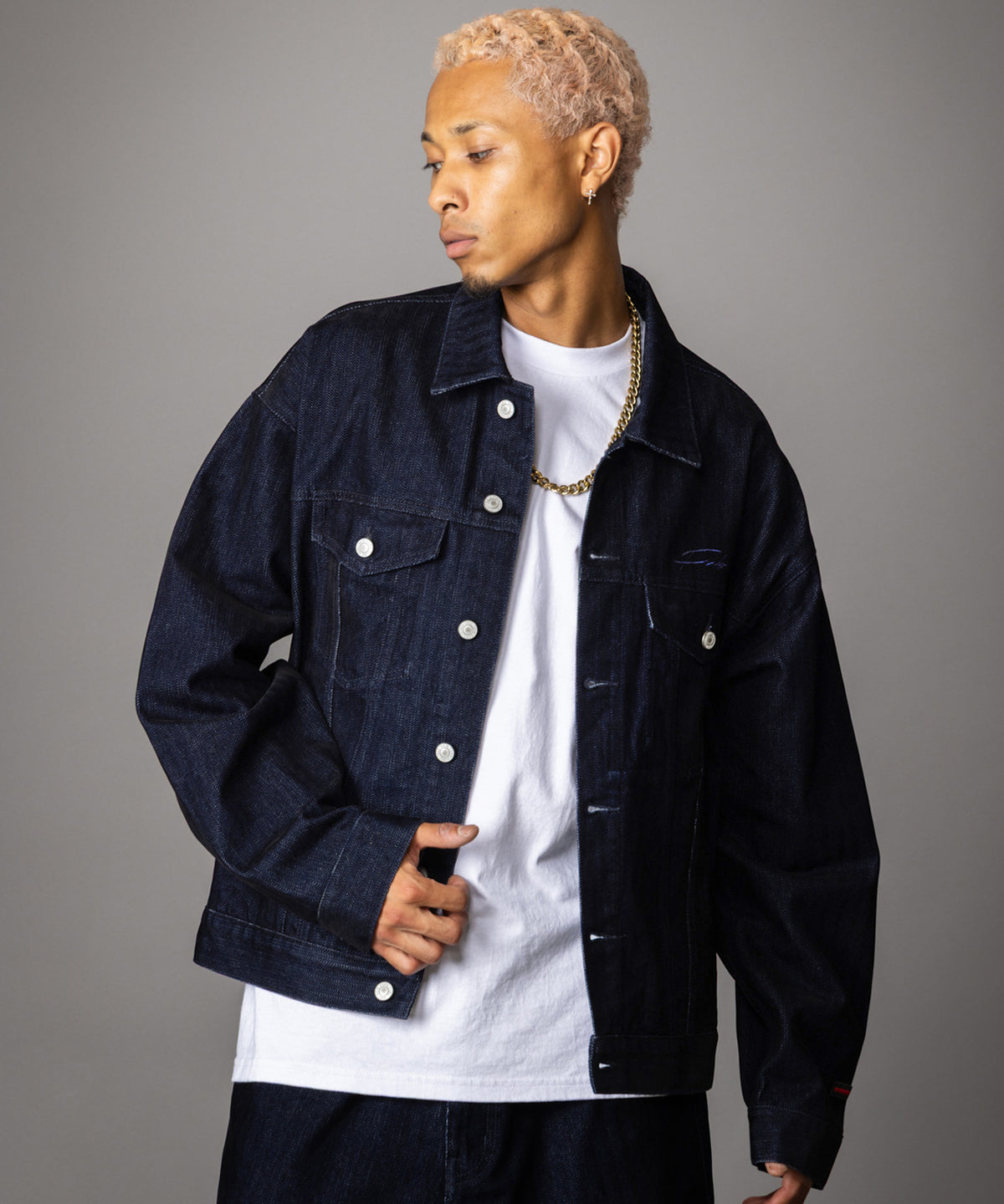 【NEW】FLOCKED DENIM JACKET/フロックデニムジャケット【FAM-62316】【10月5日から順次配送】