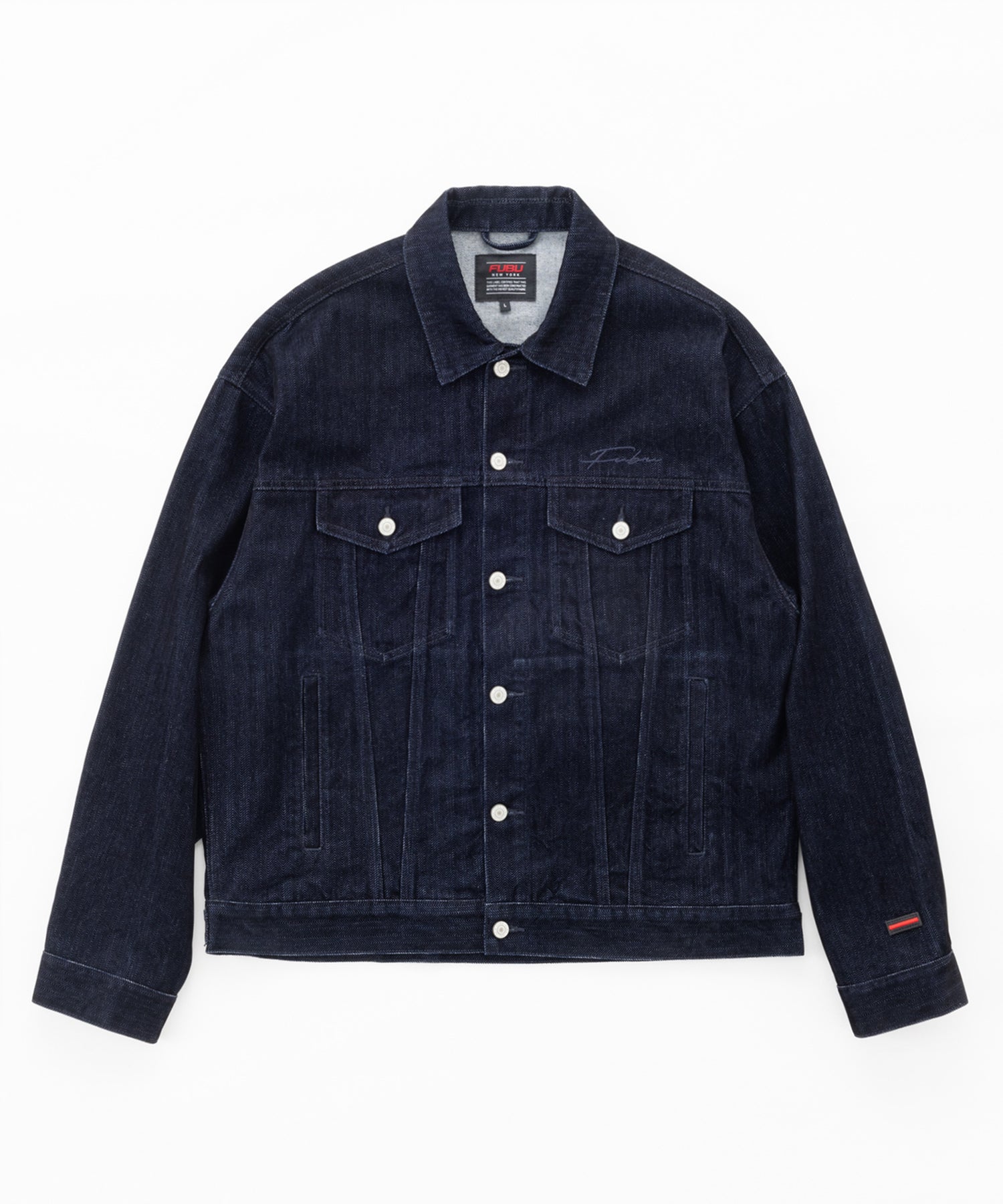 FLOCKED DENIM JACKET/フロックデニムジャケット【FAM-62316】｜FUBU