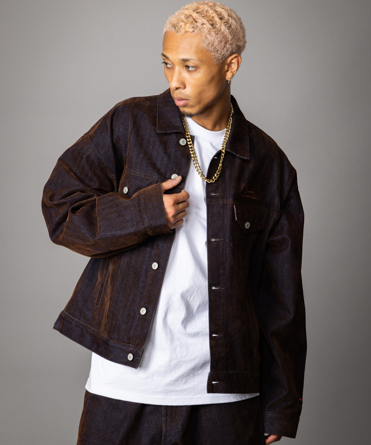 【NEW】FLOCKED DENIM JACKET/フロックデニムジャケット【FAM-62316】【10月5日から順次配送】