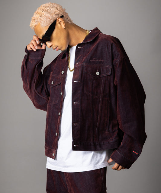 【NEW】FLOCKED DENIM JACKET/フロックデニムジャケット【FAM-62316】【10月5日から順次配送】