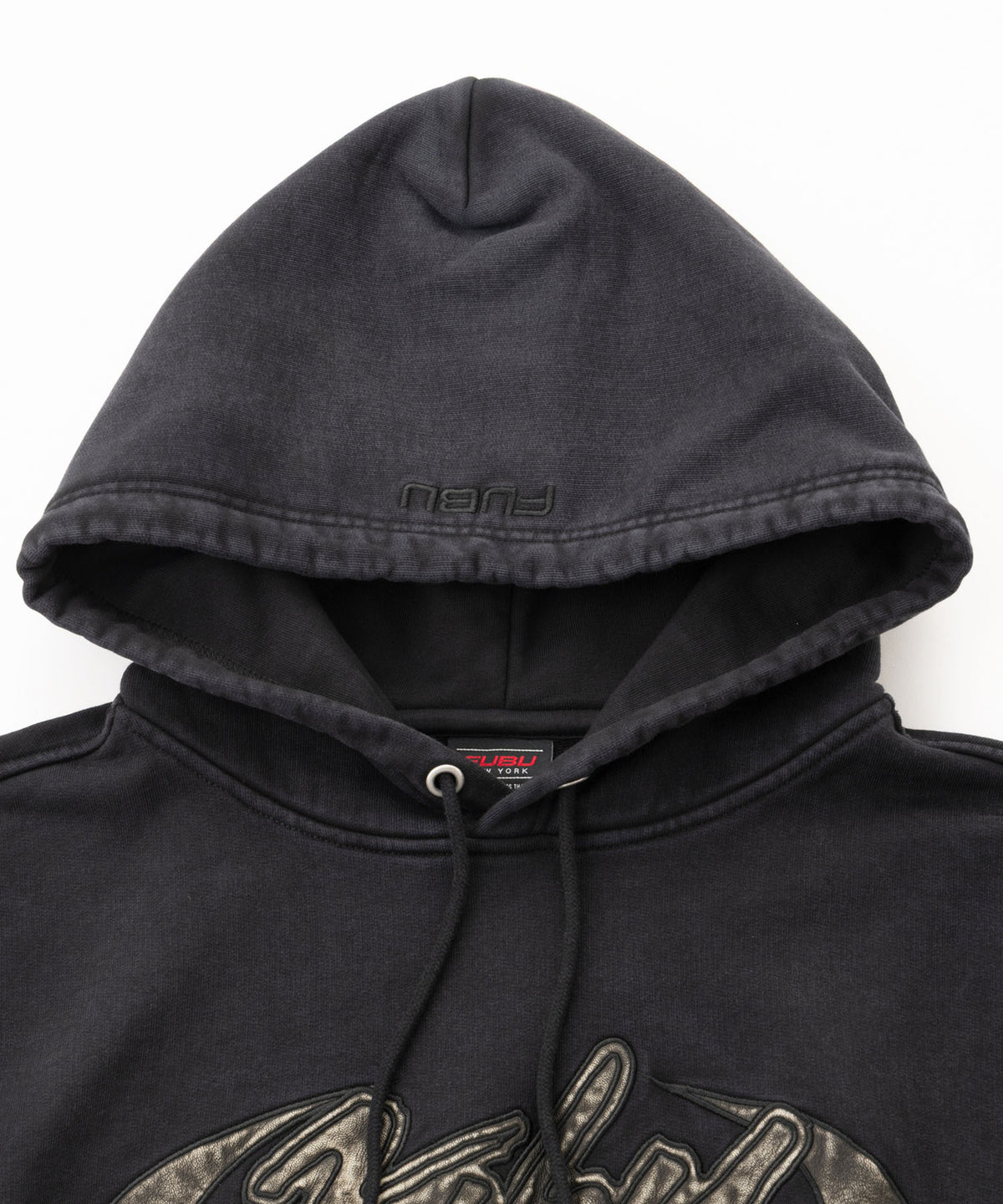 【NEW】FAUX LEATHER PATCH HOODIE/フェイクレザーパッチフーディー【FAM-62704】