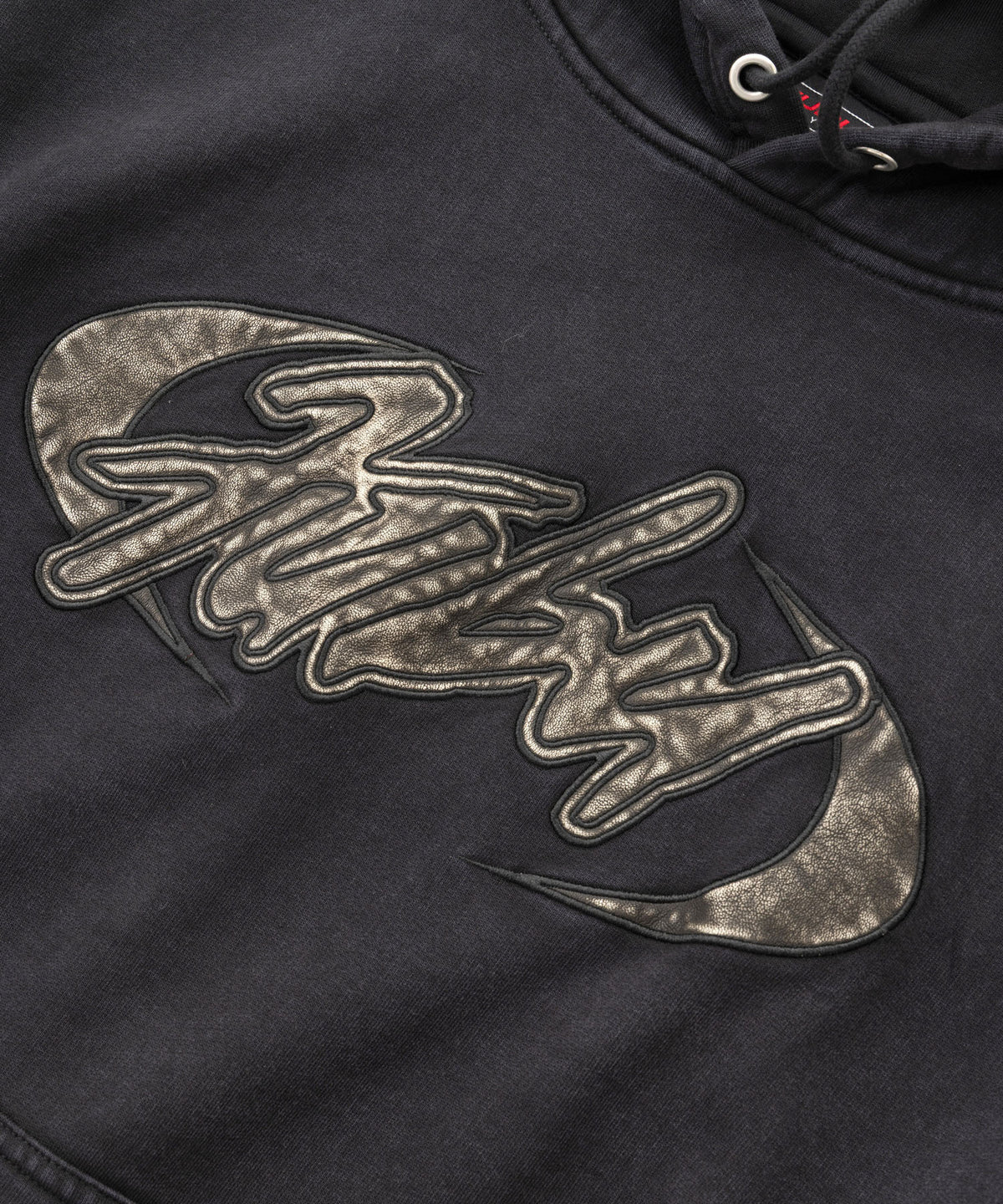 【NEW】FAUX LEATHER PATCH HOODIE/フェイクレザーパッチフーディー【FAM-62704】