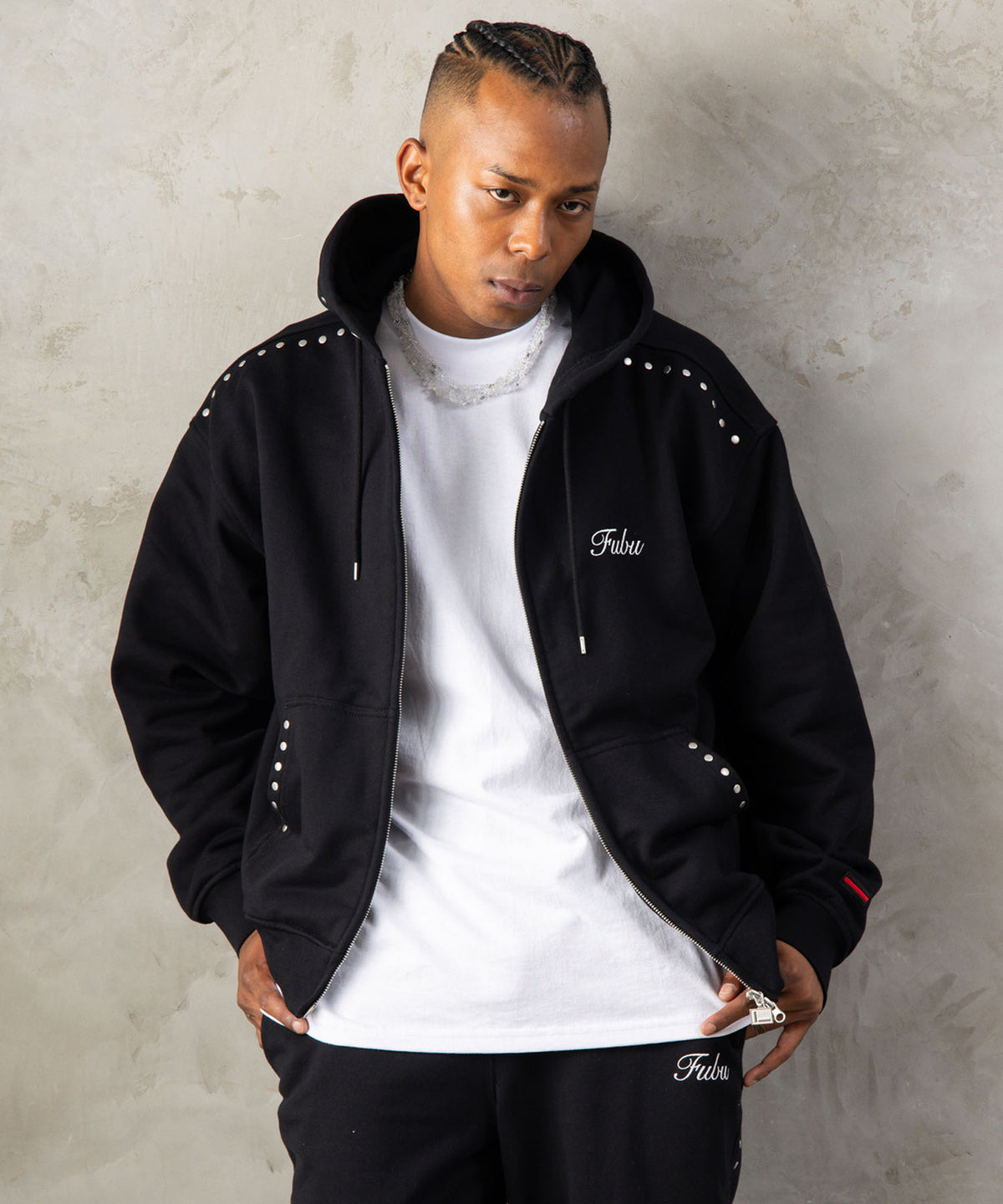 【NEW】STUDS ZIP HOODIE/スタッズジップフーディー【FAM-62706】