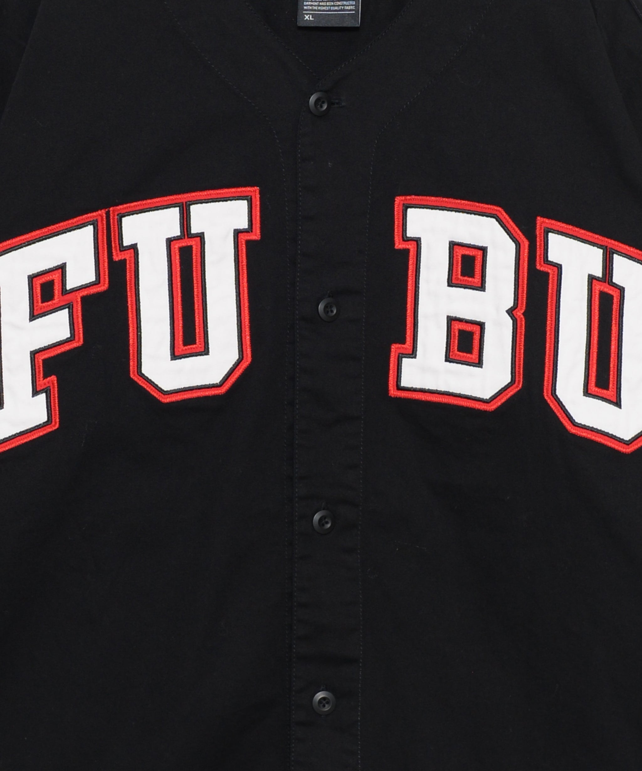 FUBU フブ ベースボールシャツ ワッペン 刺繍 ウォッシュ加工 コットン 