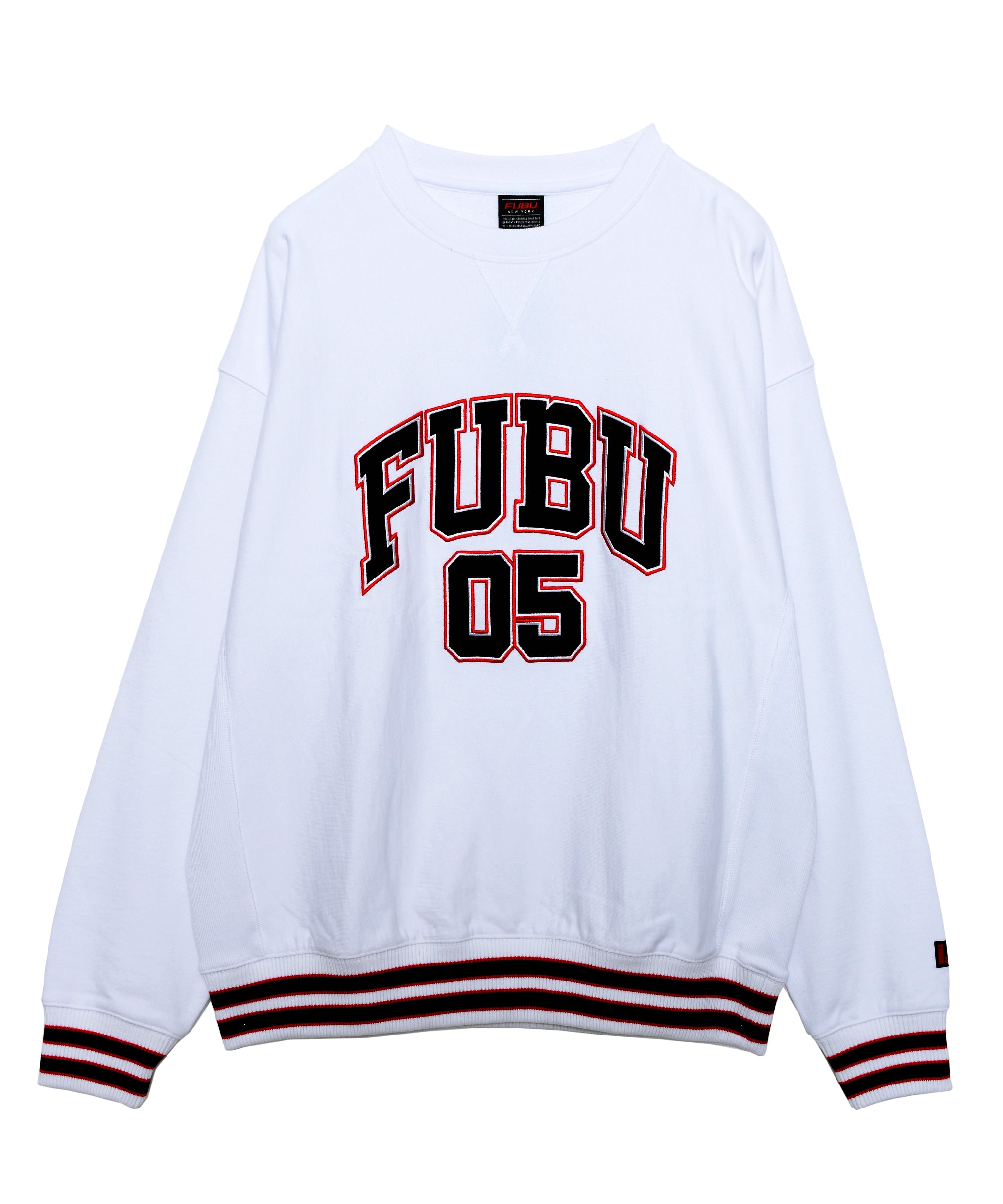 FUBU フブ スウェット 裏毛 ロゴ ワッペン 刺繍 リブ切替 コットン ...